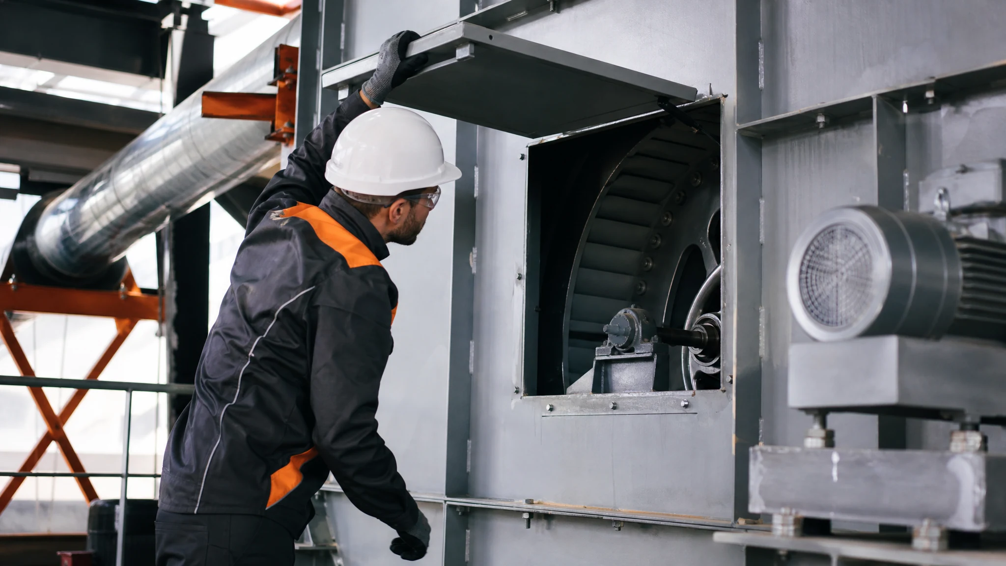 Engineering scene for Industrial Fan Maintenance Access Panel Planning