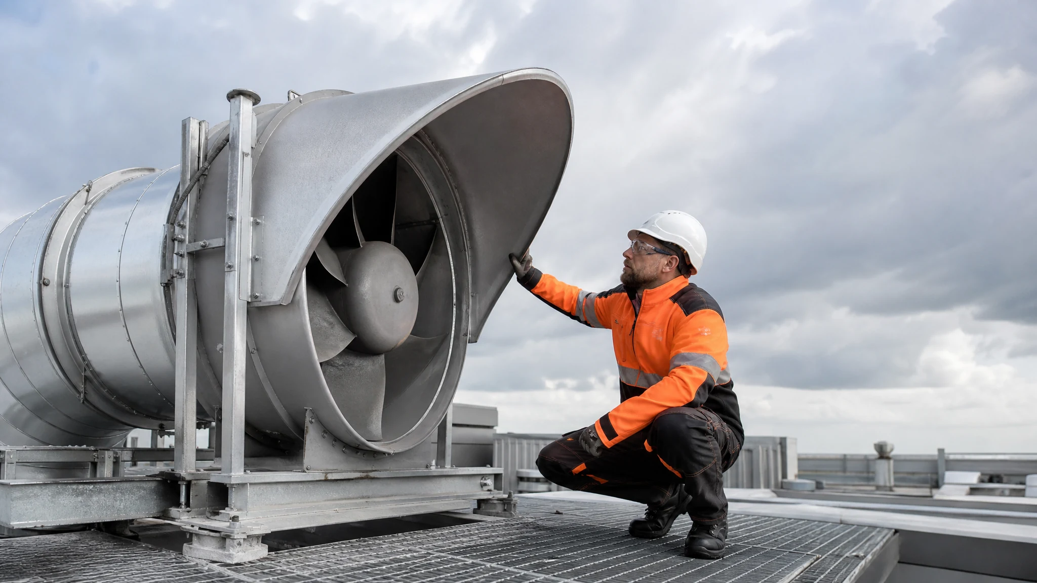 Engineering scene for Industrial Fan Roof Discharge Design