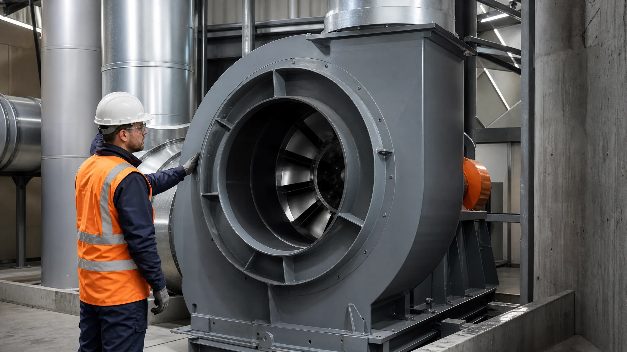 Engineering scene for Industrial Fan Sound Power vs Sound Pressure