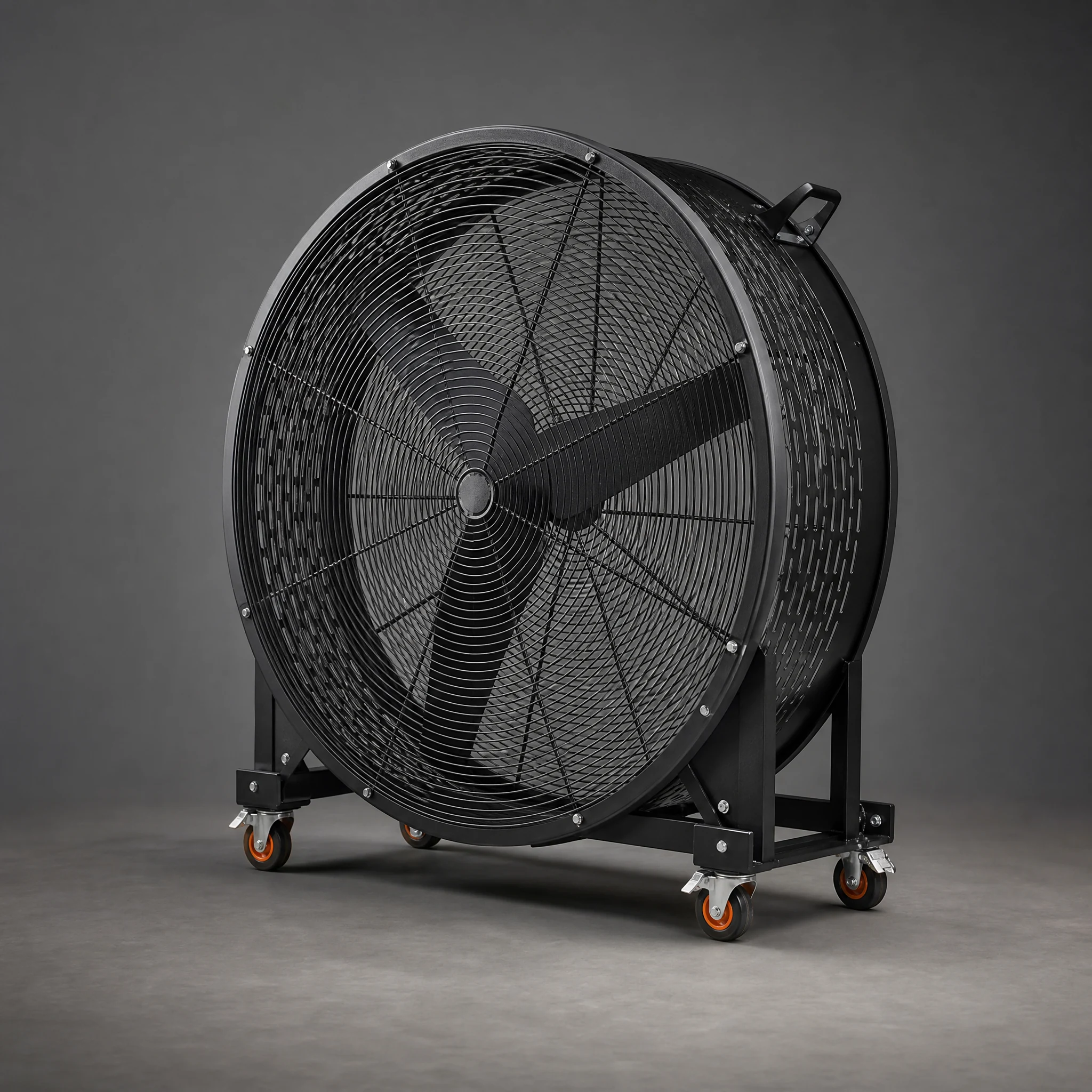 AirMoveX AXM-D industrial drum fan on locking casters