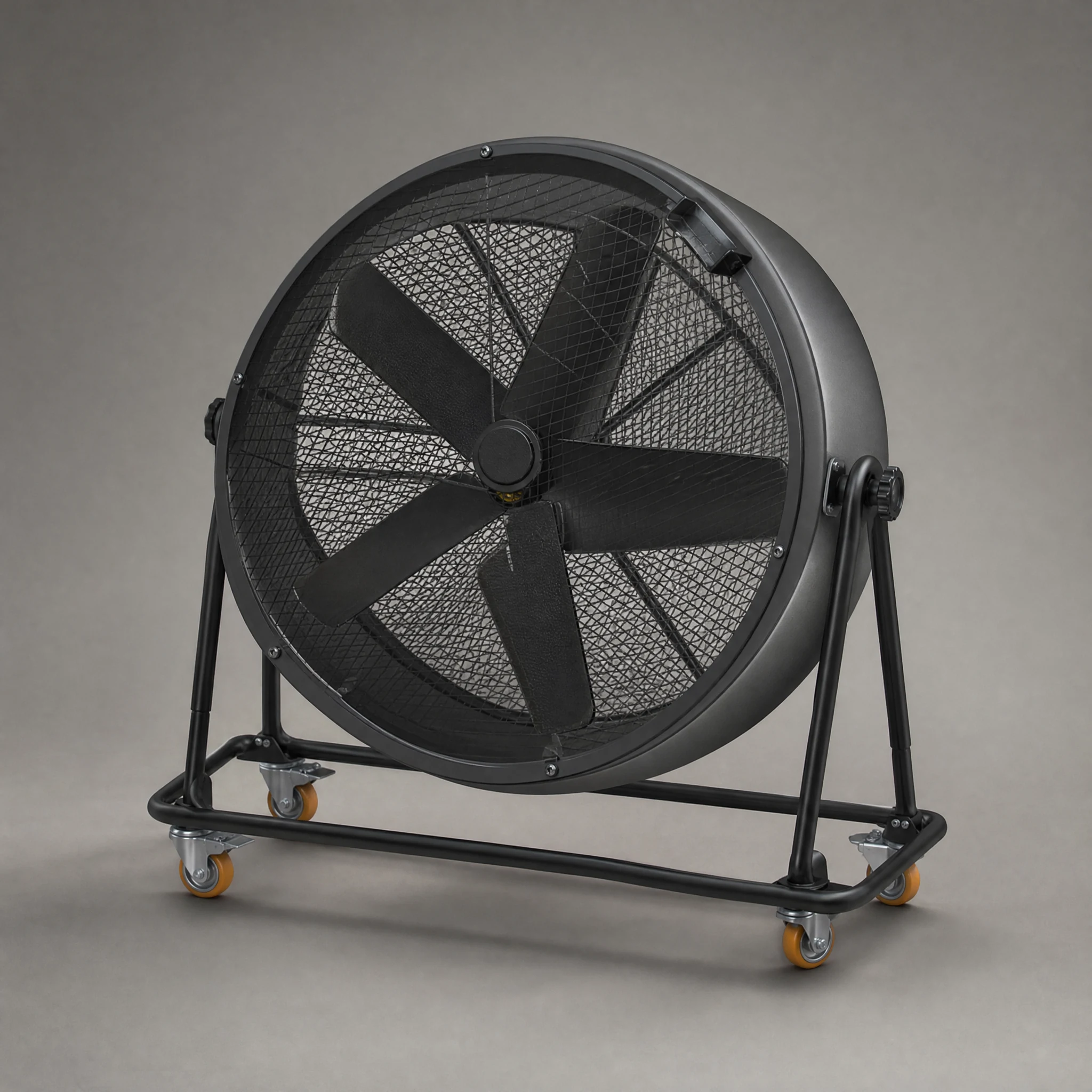AirMoveX tilting moveable industrial fan on locking casters