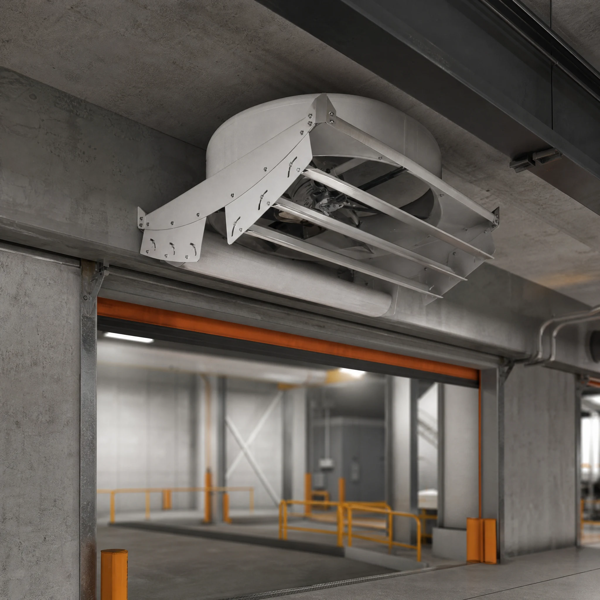 AirMoveX low-profile shunt fan shown in a purpose-matched installation scene